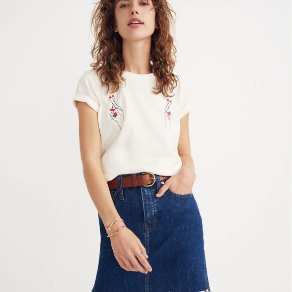 Stretch Denim Straight Mini Skirt: Step-Hem Edition - Picture 2 of 9